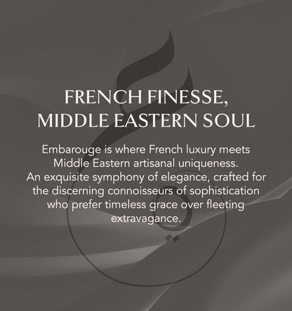 Embarouge Kama Noir Luxury perfume for him Eau De Parfum 100ml– highlighting its influence from French perfume and origin from Middle Eastern perfume